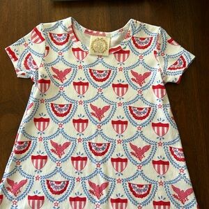Cute girls summer dress.  Red white and blue fun